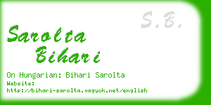 sarolta bihari business card